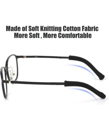 PEUTIER 4pcs Eyeglass Ear Cushions Soft Knitted Cotton Anti Slip Temple Pads Eyeglass Temple Tips Eyeglass Pads Behind The Ear Eyewear Retainer Glasses Arm Sleeve for Sunglasses Glasses (Black) - Buy Online on GoSupps.com