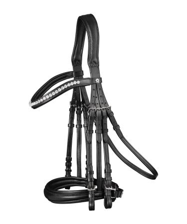 WALDHAUSEN X-Line double bridle Supersoft warmblood black