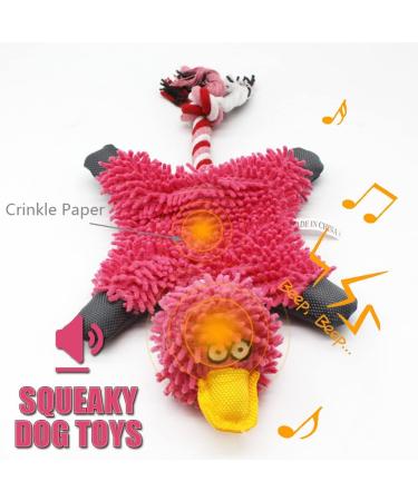 Squeaky Dog Toys for Boredom No Stuffed Soft Dog Toys Duck Plush Dog Toys for Small Medium Large Dogs Pink - Buy Online on GoSupps.com