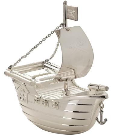 Personalised Pirate Ship Money Box | Custom Engraved Gift for Christening or Birthday - Buy Online on GoSupps.com