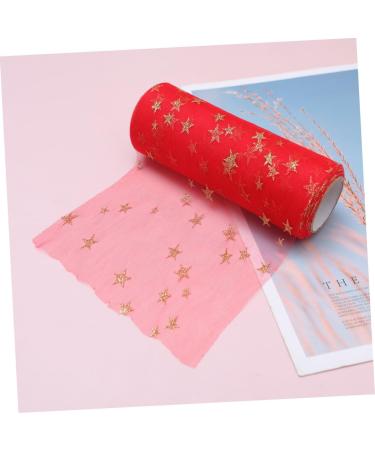 SHINEOFI Roll Black Yarn Wedding Organza Fabric Glitter Fabric Mesh Ribbon Tutu Spool United States Soft 15c Red 900X15CM - Buy Online on GoSupps.com