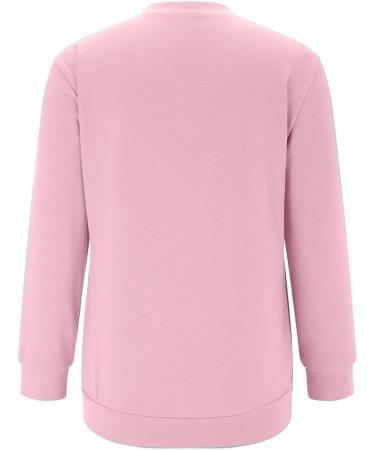 Yihaojia Women Long Sleeve Tops with Pockets Crewneck Lightweight Pullover Casual Tops Tunic Top Blouse with Pocket Pink#18 Medium - Buy Online on GoSupps.com