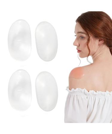 4 PCS Soft Anti-Slip Shoulder Pads Invisible Breathable Silicone Shoulder Pad Sticky Pad for Shoulder Slip Height Enhancer Three-Dimensional Shoulder Pad (4 PCS Soft Anti-Slip Silicone Shoulder Pads for Women Silicone Shoulder Pad Sticky Pad Invisible Bre