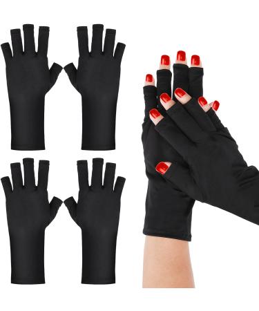 WLLHYF Anti UV Gel Nail Gloves - Fingerless Sun Protection Gloves 22cm-Black - Buy Online on GoSupps.com