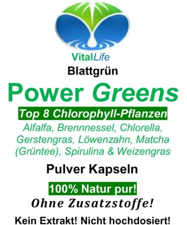Power Greens 120 Capsules - 100% Natural Chlorophyll Alfalfa Spirulina & More | Pure Superfood for Energy and Wellness - Buy Online on GoSupps.com