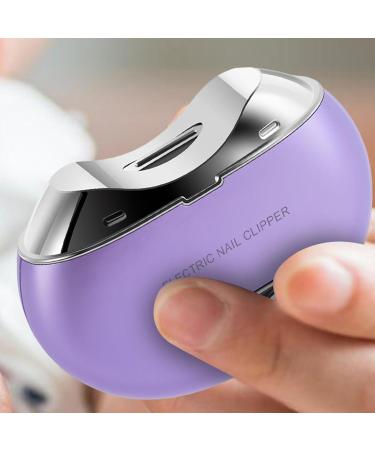 Fingernail Trimmer Electric | Safety Fingernail Nail Clipper Nail Scraps Storage Clipper Rechargeable LCD Digital Display Clipper Light & 3 Speeds for Children Seniors Purple - Buy Online on GoSupps.com