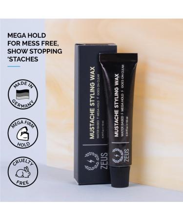 ZEUS Mustache Styling Wax - Mega Hold Water Based Moustache Wax for Men - 3 Pack | International Shipping Available - Buy Online on GoSupps.com