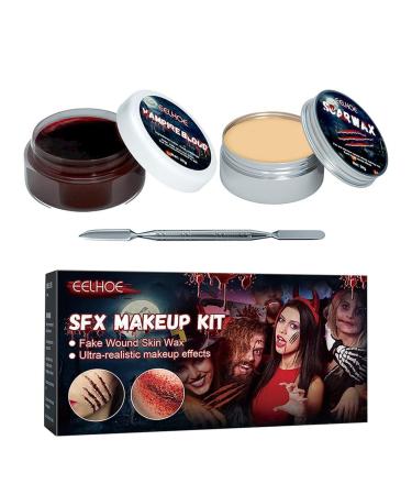 Makeup Skin Wax Halloween Scar Wax Fake Blood Gel Kit