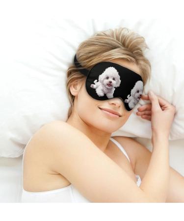 Cute Poodle Dog Eye Mask - Funny Soft Blindfold with Adjustable Strap for Sleep & Travel | Best Night Eyeshade - Buy Online on GoSupps.com