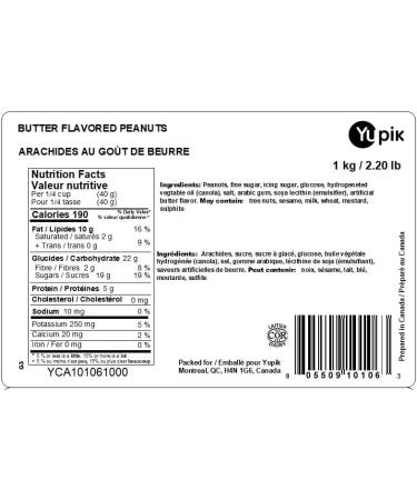 Yupik Butter Flavored Peanuts 1 kg Kosher Vegan Peanuts in Butter Flavored Coating Crunchy Shell Candied Nuts Seasoned Nuts Sweet Snacks Perfect for Parties & Game Night 1 kg (Pack of 1) - Buy Online on GoSupps.com