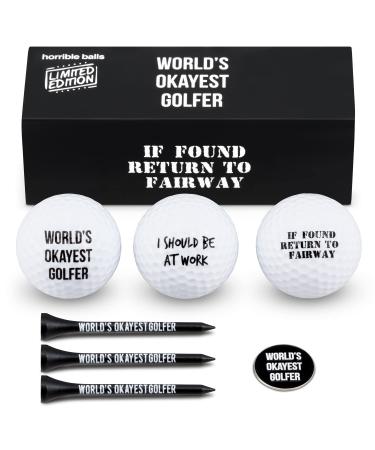 Golf Funny Gift Sets- Funny Gag Novelty Present For Him For Golfers World Okayest Golfer Set