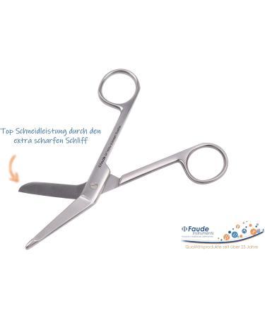 High-Quality Faude Bandage Scissors - Extra Sharp Stainless Steel (14.5cm) for Bandages & Plasters - Ideal for Medical & Emergency Use - Buy Online on GoSupps.com