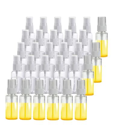 Hamiggaa 30Pack 1oz Empty Plastic Spray Bottles,30ml Clear Refillable Fine Mist Spray Bottle with Pumps for Liquid,Cleaning,Travel,Hairspray,Essential Oils