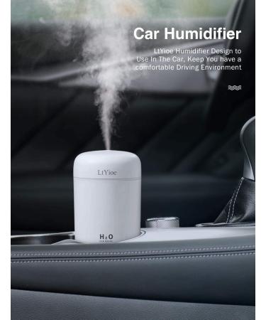 Portable Mini Humidifier with Colorful Cycling Light | 2 Mist Modes | Auto Shut-Off | Super Quiet | Ideal for Bedroom, Office, Home, Car - White - Buy Online on GoSupps.com