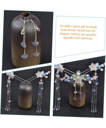 minkissy 1 Set Hairpin Hairpin Chinese Tassel Hair Sticks Woman Tassel Hairpin Chinese Hair Hanfu Hair Tassel Ornament Earrings for Women Hair Style Hair Fork Classical Decorate Miss Alloy - Buy Online on GoSupps.com