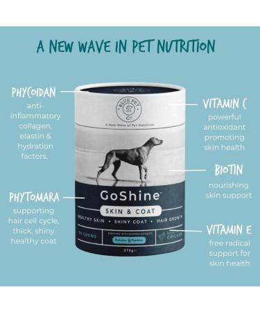 Blue Pet Co GoShine Skin & Coat Health Supplement for Dogs - 30 Chews | Promotes Healthy Skin & Shiny Coat | Enriched with Seaweed Complexes & Peanut Butter - Buy Online on GoSupps.com