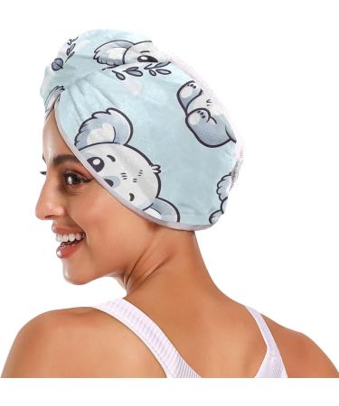Cartoon Koala Hair Towel 2 Pack | Super Absorbent Quick Dry Hair Turbans for Women & Girls - Buy Online on GoSupps.com