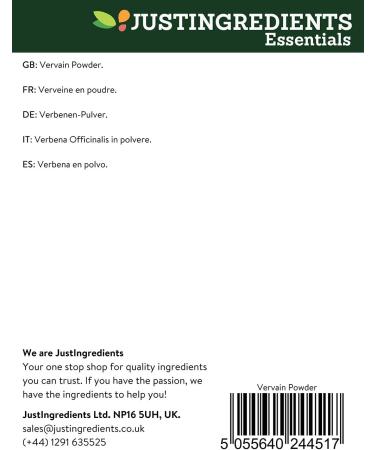 JustIngredients Essential Verbena Powder 1 kg - Buy Online on GoSupps.com