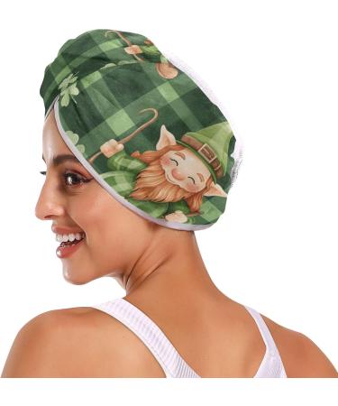 Super Absorbent Saint Patrick's Day Gnome Hair Towel 2 Pack - Quick Dry Hair Turbans for Women & Girls - Buy Online on GoSupps.com