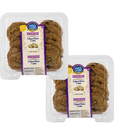 Hill & Valley No Sugar Added Oatmeal Raisin Cookies | 15 Ounce | 2-Pack