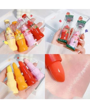Soda Bottle Moisturizing Lip Balm Lip Care Lip Oil Fruit Moisturizing Lipstick Base Cute Makeup Female Cosmetics-Not Easy To Fade (Peach) - Buy Online on GoSupps.com