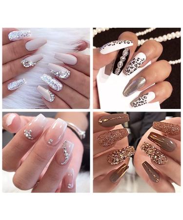 Nail Rhinestones Glue Gel Set - 2Pcs 10ml Dual Purpose Adhesive for Nail Art, Stones, Crystals, Diamonds - Point Drill Gel with Needle Brush - Buy Online on GoSupps.com