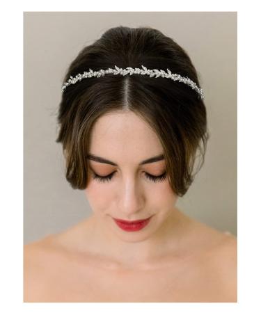 SWEETV Rhinestone Bridal Headband Silver Crystal Tiara for Women Pearl Wedding Headpieces for Bride Hair Accessories for Prom Birthday Party - Buy Online on GoSupps.com