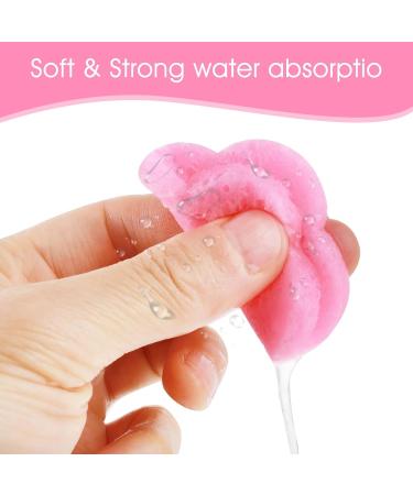 Telooco 50 Pieces Flower Shape Compressed Facial Sponges Disposable Expedient Travel Face Sponges for Cleansing Exfoliating Makeup Estheticians Spa(Pink) - Buy Online on GoSupps.com
