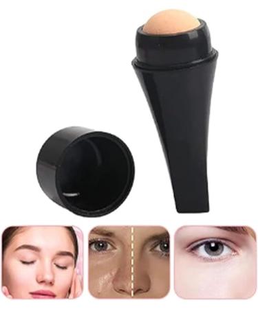 Volcanic Stone Facial Roller - Portable & Reusable Oil Absorbing Roller for Eco-Friendly Skin Care (Black - Buy Online on GoSupps.com
