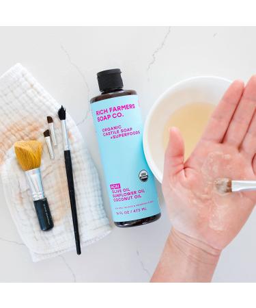 RICH FARMERS Organic Liquid Castile Soap Acai Berry - 16 oz | Sunflower, Olive, and Coconut Oils | Natural Ingredients - Buy Online on GoSupps.com