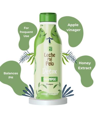 Leche Pal Pelo Detox Shampoo - Apple Cider Vinegar & Honey Infused | pH Balanced Hair Transformation | Moisture & Shine Repair - 14.9 oz - Buy Online on GoSupps.com