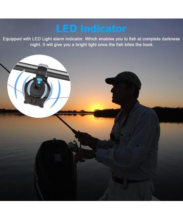4PCS LED Fishing Bite Alarm Indicator | Sensitive Electronic Sound Alert | Adjustable Volume | Clip On Fishing Rod | Day/Night Fishing - Buy Online on GoSupps.com