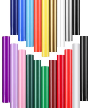 Permanent Vinyl - 20Pack Adhesive Vinyl Sheets Assorted Colors Permanent Vinyl Bundle with PET Backing Never Residue 12 x 11.8 Waterproof Outdoor Vinyl for Home Decor Car Sticker Fit All Cutting Machine Multicolor 20...