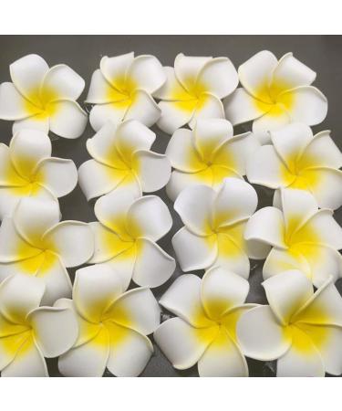 Tossper 4pcs Hawaiian Plumeria Foam Flower Hair Clips - Bohemian Hairpins for Bridal Weddings & Festivals (Yellow) - Buy Online on GoSupps.com