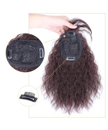 10-Inch Curly Crown Topper Wig for Women | Synthetic Hairpiece with Bangs - Black - Buy Online on GoSupps.com