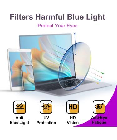 VISOONE Trendy Blue Light Blocking Glasses - Square Spring Hinge | Anti-Computer Glare for Gaming | Stylish Eyewear for Women & Men | YALE - Buy Online on GoSupps.com