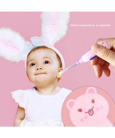 Pssopp Cute Baby Earpick ABS Ear Cleaner LED Earwax Remover with Replacement Head Pink Cat Green Easy to Use for Household and Travel Use (#1) - Buy Online on GoSupps.com