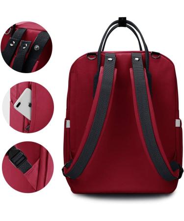 Kalidi Baby Diaper Backpack - Multifunctional Mama Bag with Stroller Hook | Big Capacity Travel Baby Bag in Burgundy - Buy Online on GoSupps.com