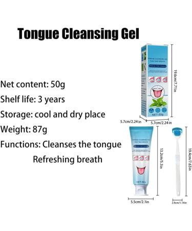 White Hairy Tongue Removal Kit - Fresh Mint Tongue Cleaning Gel & Brush for Fresh Breath | International Shipping - Buy Online on GoSupps.com