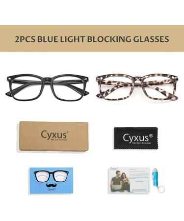 Cyxus Blue Light Filter Glasses - Stylish Anti-Blue Light Eyewear for Screens - 15 Black & Leopard - No Prescription Needed - International Shipping Available - Buy Online on GoSupps.com