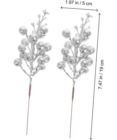 Christmas Decorations 20 Pcs Christmas Imitation Berries Christmas Winter Berries Bunch Xmas Glitter Berry Stems Christmas Tree Artificial Berry Christmas Decor Pine Garl Silverx2pcs 19X5X5CMx2pcs - Buy Online on GoSupps.com
