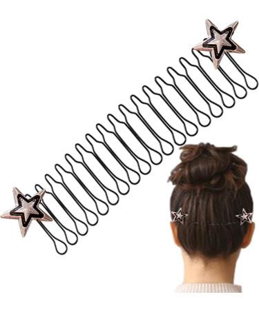 Invisible Hair Holder | U Shape Stretchable Hair Fixer - Girl Hair Clips For Prom Daily Casual Wedding Dating Working And Traveling Silver Five-pointed Star - Buy Online on GoSupps.com