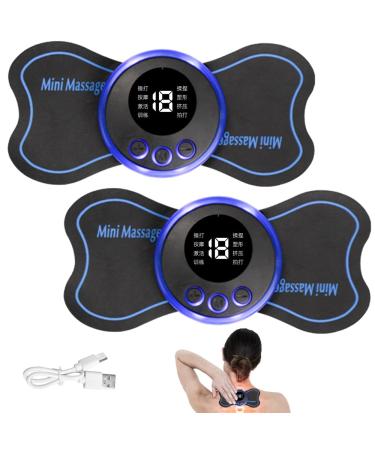 Infreecs 2 pieces portable neck massager ems massage device neck mini cervical massage device 8 modes 19 levels ems massage device neck pain relief of the body muscles