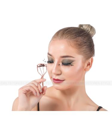 EMILYSTORES Professional Golden Metal Eyelash Curler with 2 Replacement Silicone Pads - Pain-Free Beauty Tool - Buy Online on GoSupps.com