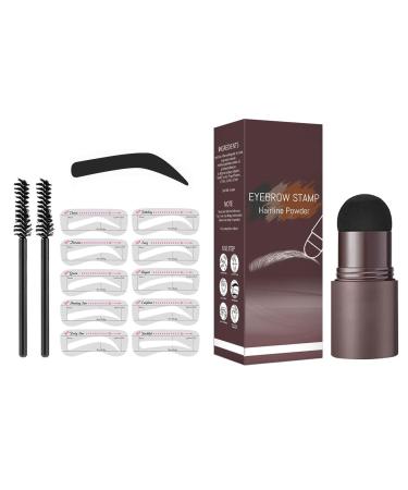 Eyebrow Stamp Eyebrow Stamp Stencil Kit Long Lasting Eye Brow Powder Eyebrow Stencils Brow Stencil Kit for Beginners 30 g (Pack of 1) B-Black