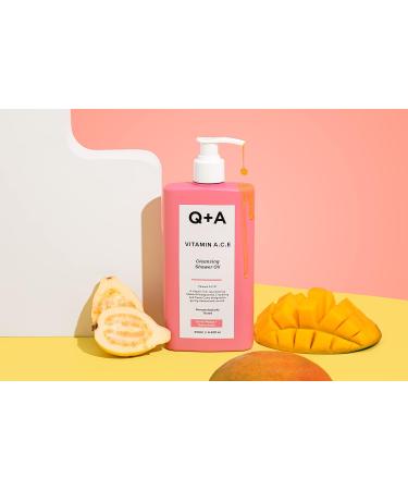 Q+A Vitamin A.C.E Cleansing Shower Oil 250ml - Nourishing Fruit Extracts & Superfood Complex for Gentle Skin Care - Buy Online on GoSupps.com