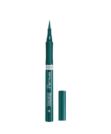 L'Or al Paris Cosmetics Makeup Infallible Grip Precision Felt Eyeliner  Smudge Resistant  Long Lasting Waterproof Eyeliner  Green  Green  0.03 fl oz - Buy Online on GoSupps.com