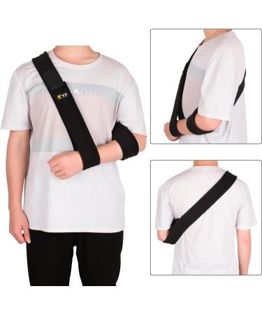YF Arm Loop: Adjustable Shoulder Sling for Rotator Cuff Elbow & Arm Injury Support - Lightweight & Comfortable Black - Buy Online on GoSupps.com