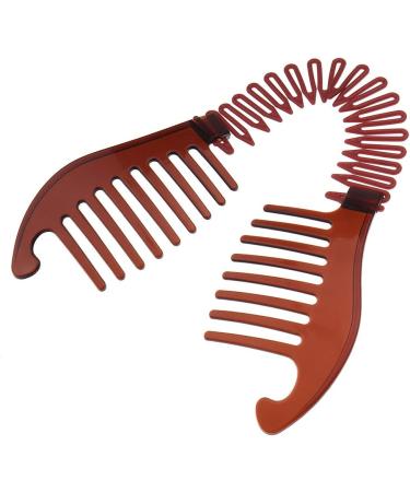 Xiton 1PC Bendable Plastic Hair Comb Ponytailer Hair Styling Tool Modern Banana Clip Interlocking Comb French Side Comb For Women Girls DIY Hair Style(Chocolate) - Buy Online on GoSupps.com