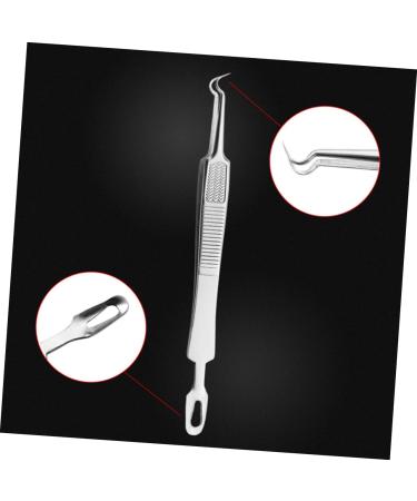 BIUDECO 9 Pcs Clip Spot Tweezers Comedone Blackhead Pimple Removal Kit Remover Silver Stainless Steel - Buy Online on GoSupps.com